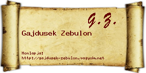 Gajdusek Zebulon névjegykártya